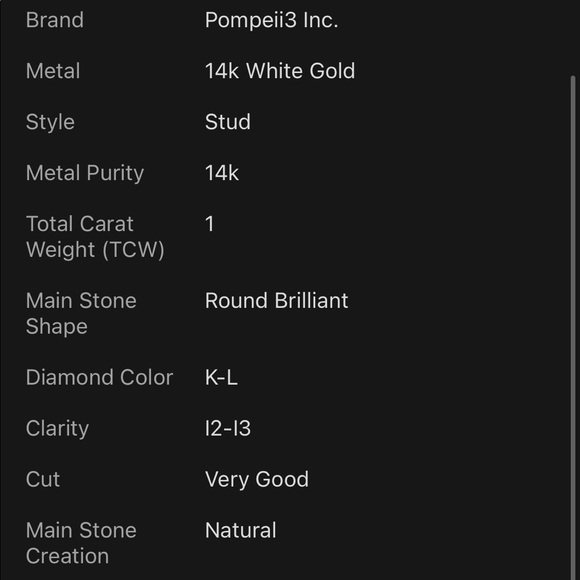 💎 Pompeii 3 1 ct. tw. 14k gold screw back earrings - Picture 10 of 16